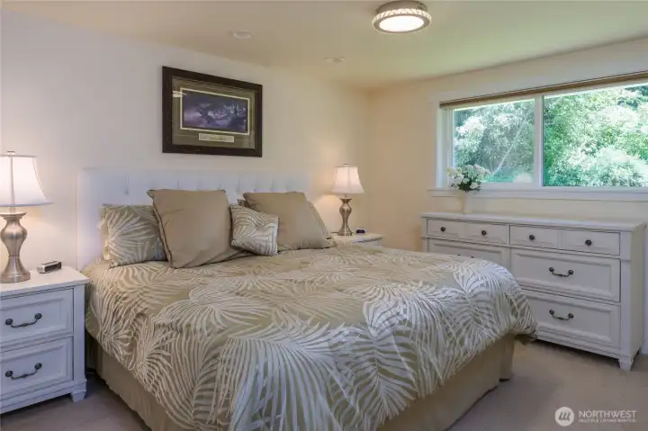 Primary bedroom has walk-in closet just out of sight to the right.