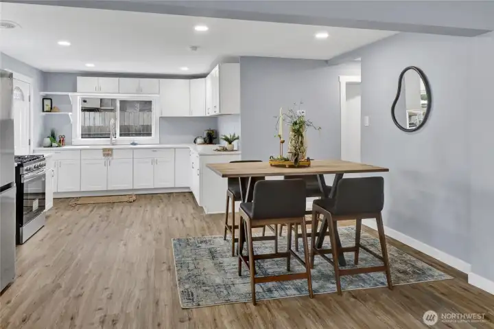 Large kitchen open to dining Large kitchen open to dining
