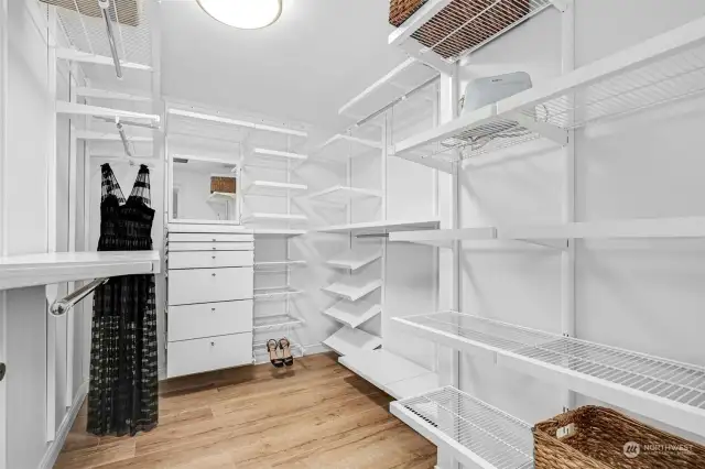 The Primary bedroom closet... it's perfect for everything!