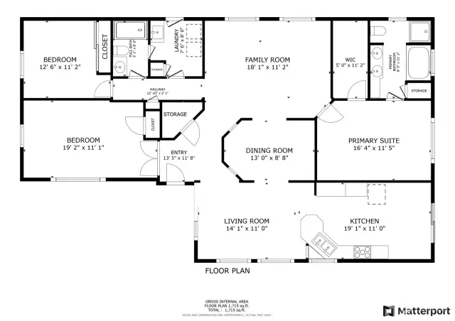 Floor plan, this place is spacious and was added onto!