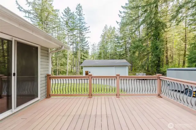 Huge Deck looking at Shed