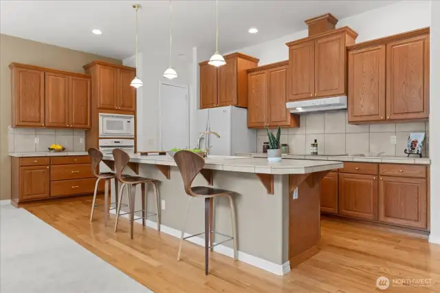 Chef's kitchen provides an abundance of kitchen cabinets and an exceptional amount of counter space