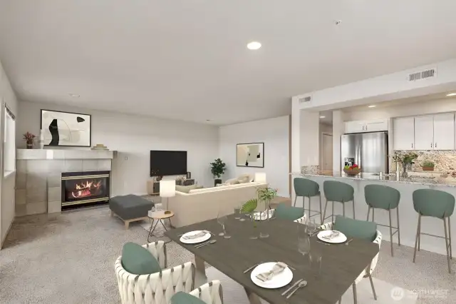 Open views from kitchen, dining & family  room areas.