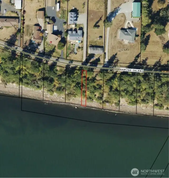 Included in the sale is parcel #P47377, high bank waterfront, in a 20' wide strip to the South of Samish Island Rd.