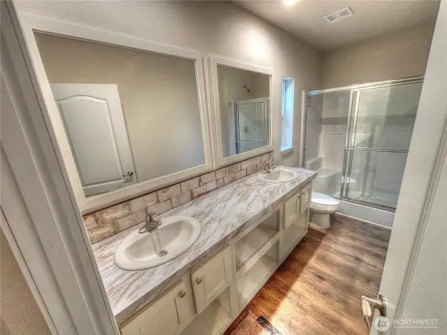 Double Vanity Master Bath with Walk In Closet