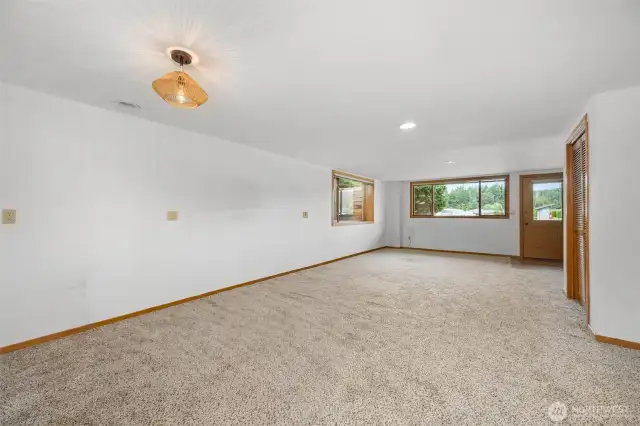 Basement plumbed for MIL w/ private entrance.