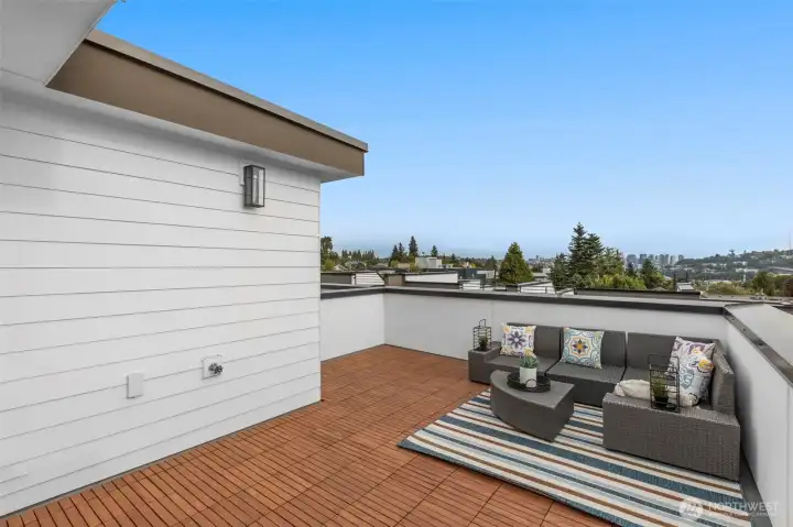 Private outdoor escape with open-sky views, perfect for morning yoga, an evening glass of wine, or simply unwinding in the fresh air.