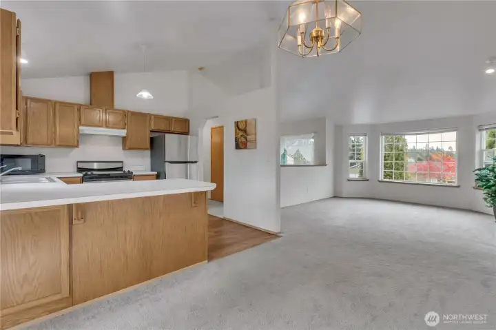 Open living/dining/kitchen