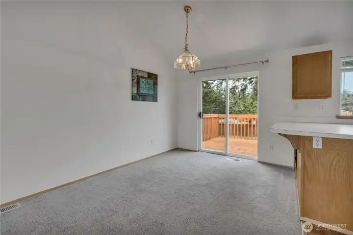 Access to sun deck/backyard.