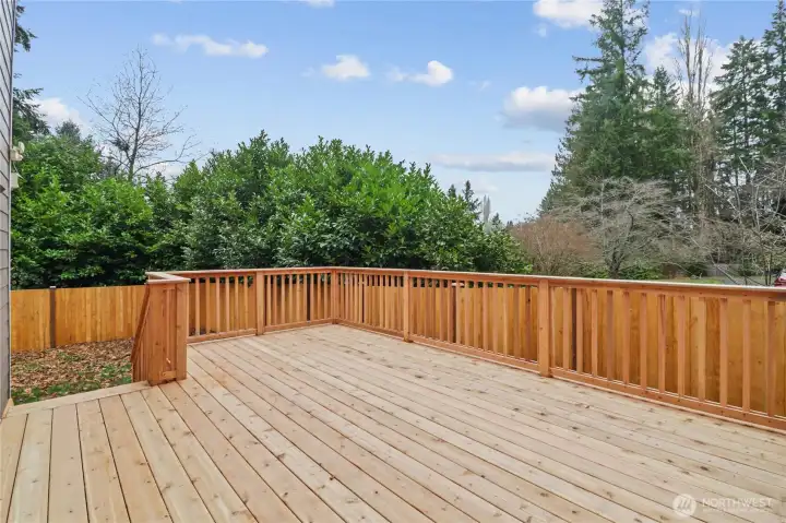 New Deck & New Cedar Fence in Backyard