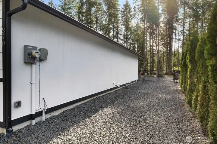 Side RV or boat parking.