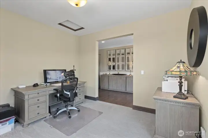 Office with glass doors