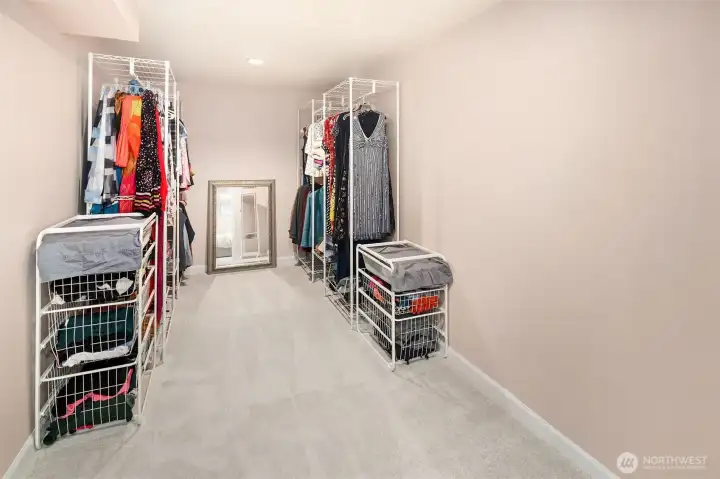 Large walk-in primary closet, ready for you to make it your own!
