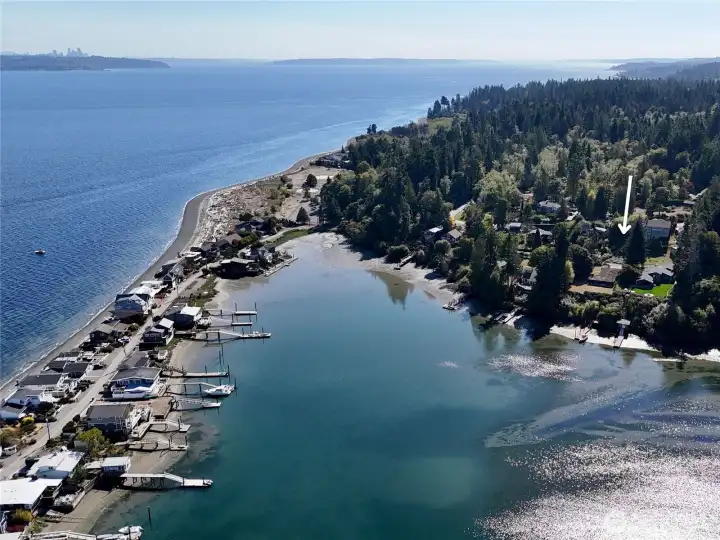 Looking south across Fay Bainbridge Park towards Seattle and West Seattle