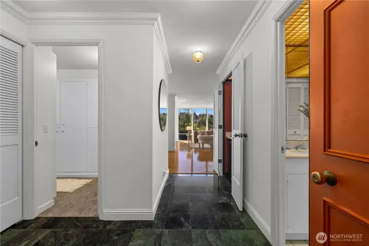 Beautiful entryway with granite tile.