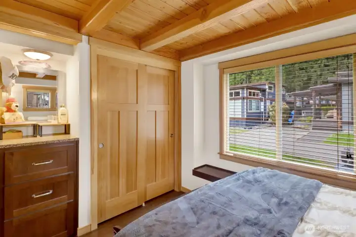 Primary bedroom main floor with closet.