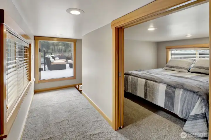 Upper floor hallway with access to the upper deck.