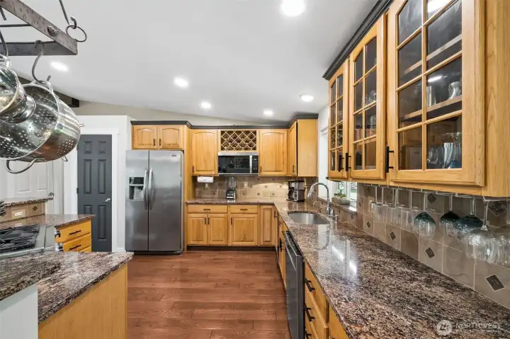 Glass fronted cabinets