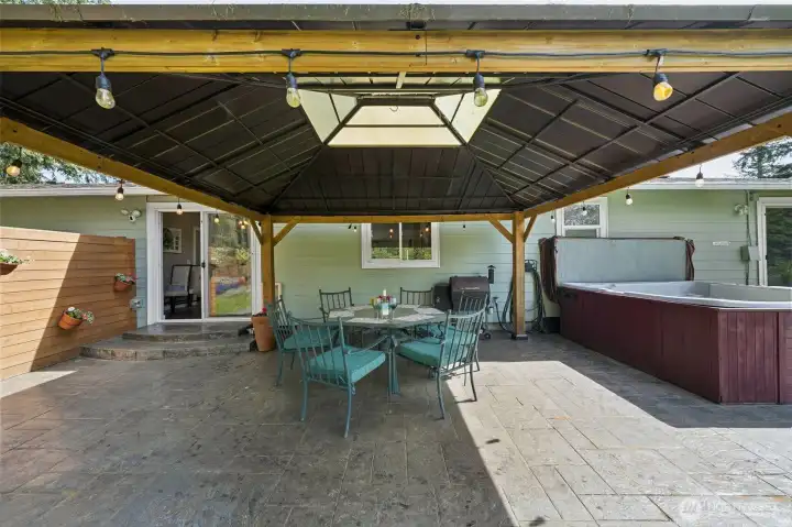 Gazebo on patio right off the dining area