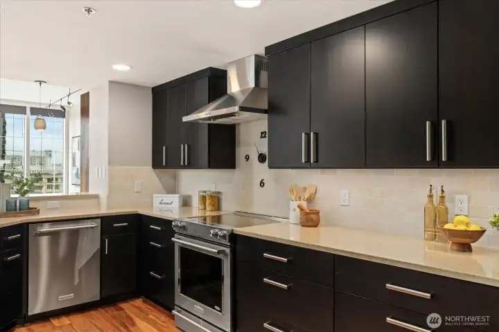 Custom cabinetry is highly featured throughout this spacious condo.
