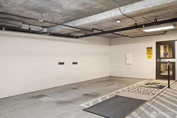 A prime parking spot comes with the unit!  Right next to the elevator door for convenience