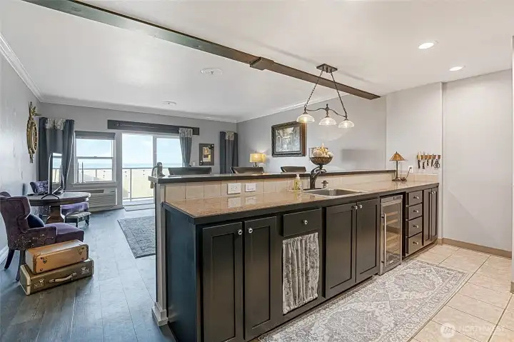 Beverage Cooler in Kitchen