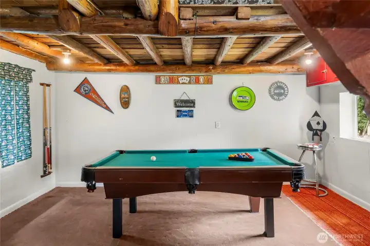 Pool table stays with cabin.
