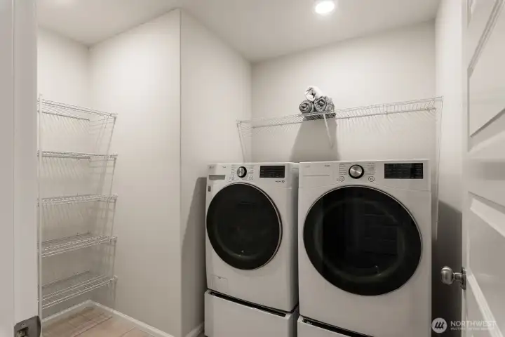 Second level utility room - washer and dryer stay!