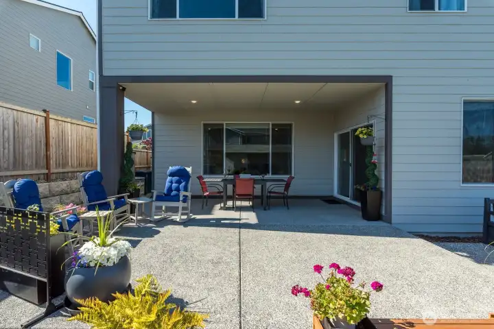 Covered patio has been extended to keep the party going!