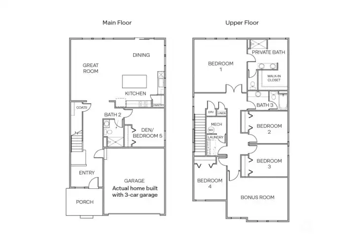 BRIDGEWATER-3 Car garage floorplan