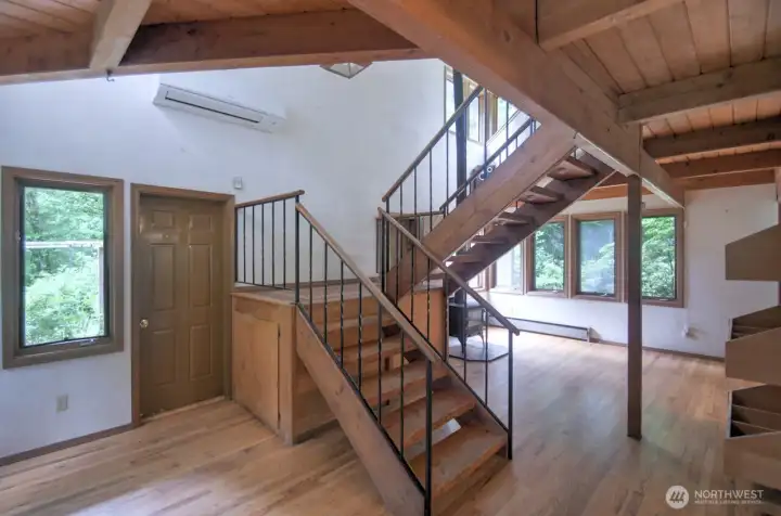 Entry way showing steps leading upstairs Entry way showing steps leading upstairs