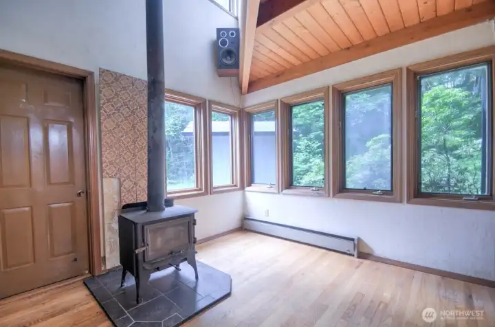 Living room with wood-burning stove Living room with wood-burning stove