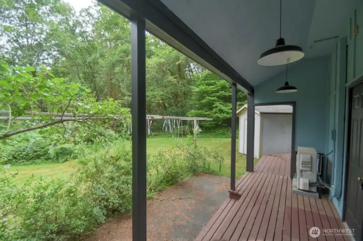Covered porch showing AC Covered porch showing AC