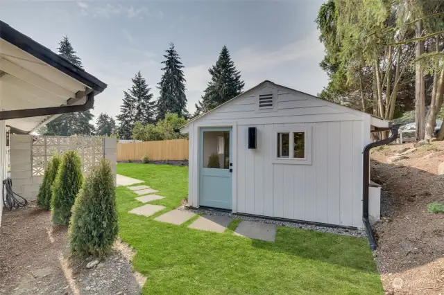 This adorable outbuilding is so versatile.