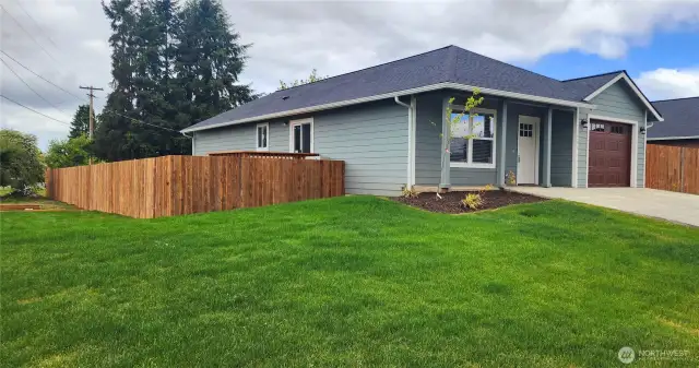 Newly fenced backyard