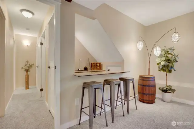 Lower level hallway and wet bar