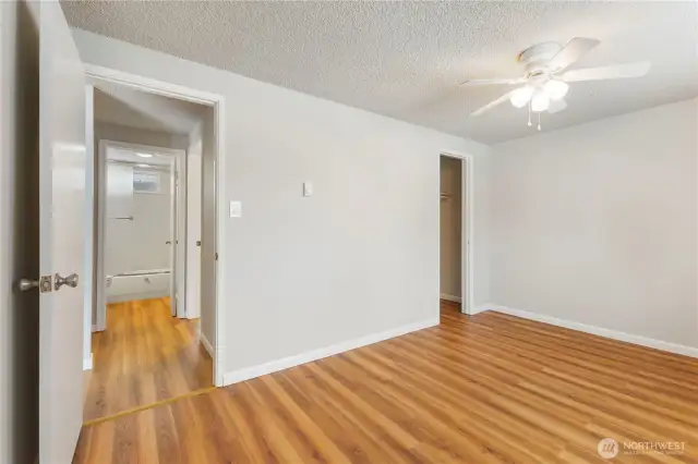 Cozy 3rd bedroom with closet space.