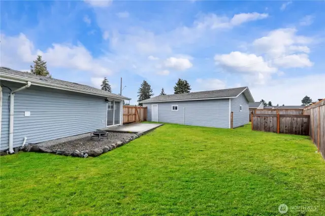 Spacious back yard.