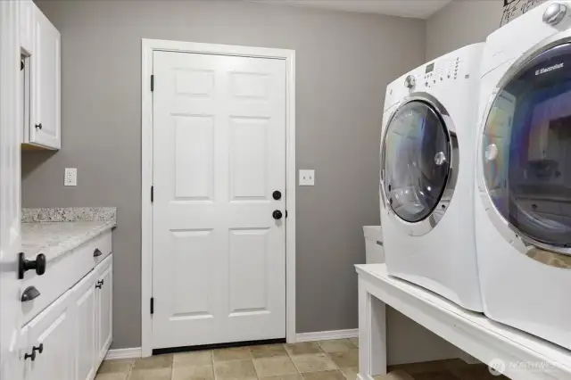 Laundry off the Garage