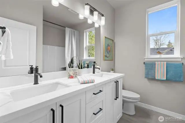 Staged photos are of the model home of the same floorplan within the Deer Meadows community and are for visualization purposes only. Colors, finishes, and layout can and will vary.