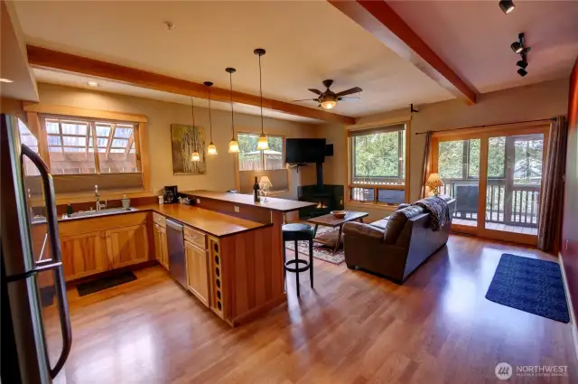 TVs are included with sale.  Internet TV and Wi-Fi are provided to you and your guests through Twisp River Suites, as part of your monthly HOA fees.