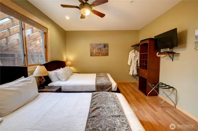 Privacy and natural light are a theme throughout the unit.