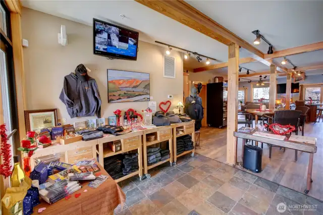 Twisp River Suite merchandise for guest purchase by the main lobby guest check in.