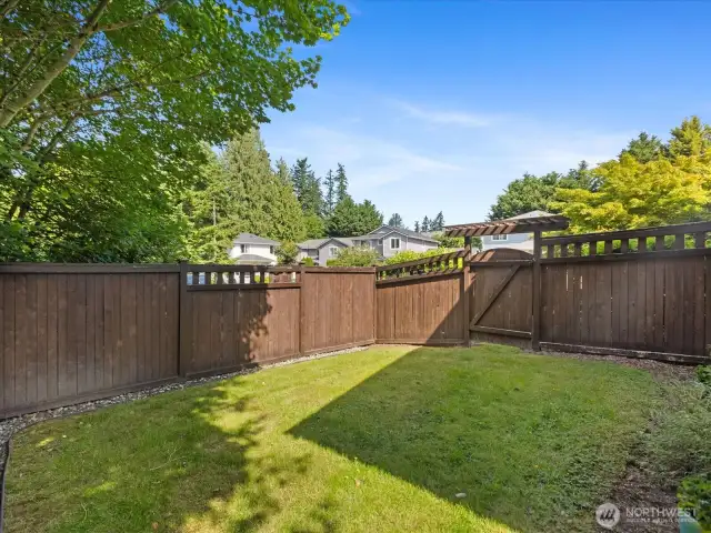 Fenced in back yard