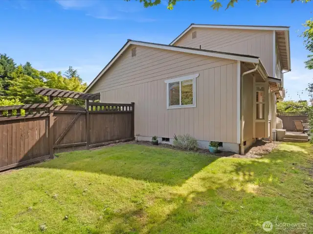 Fenced in back yard