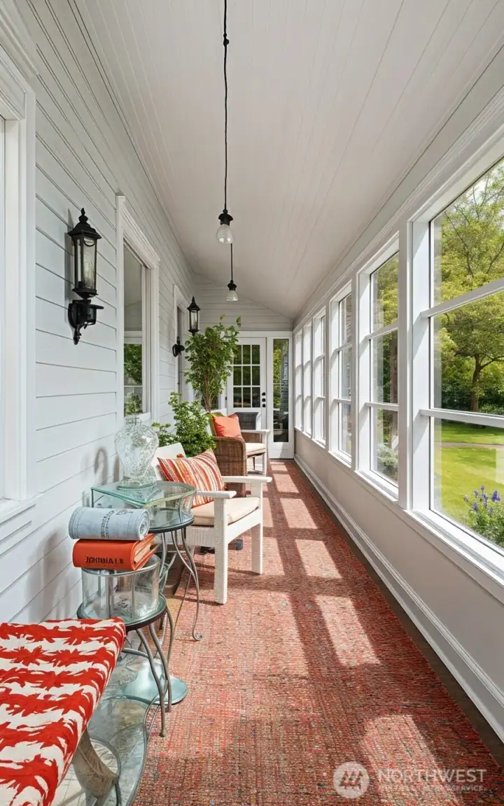 Enclosed patio as it could appear after remodel.
