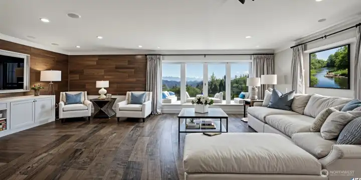 Family room as it could appear after remodel.