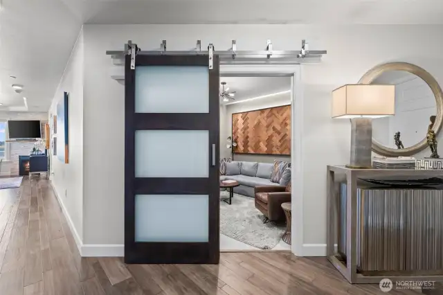 Barn door added to this, the third bedroom or den.