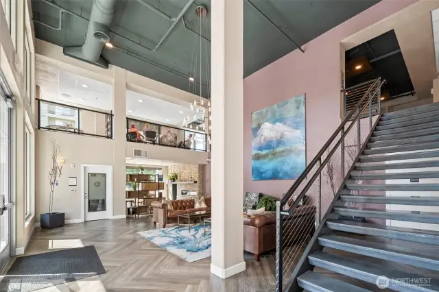 Baker lobby, and upstairs community room