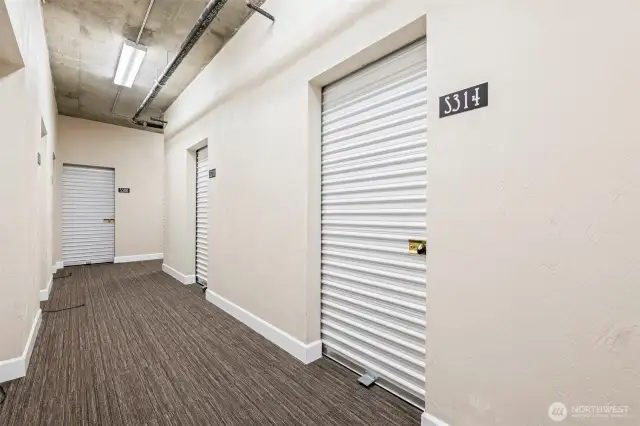Storage S314 is same floor just around the corner from the condo.